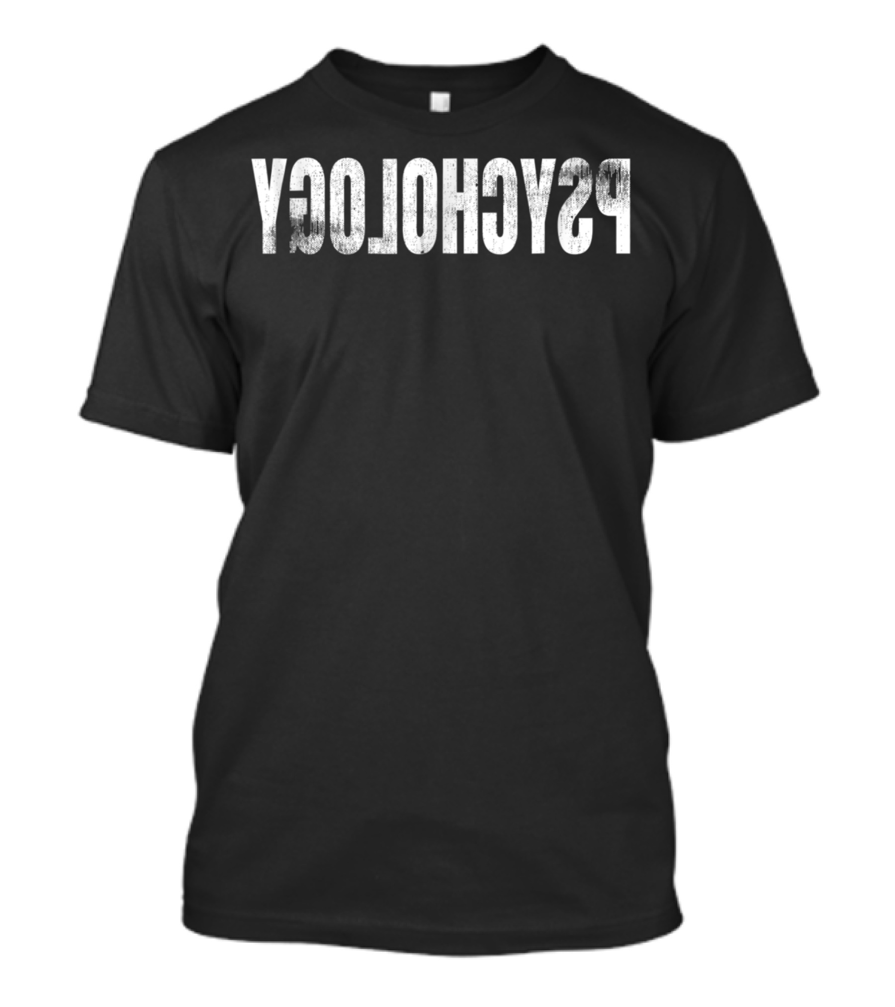 Reverse Psychology Major Upside Down Text T-Shirt