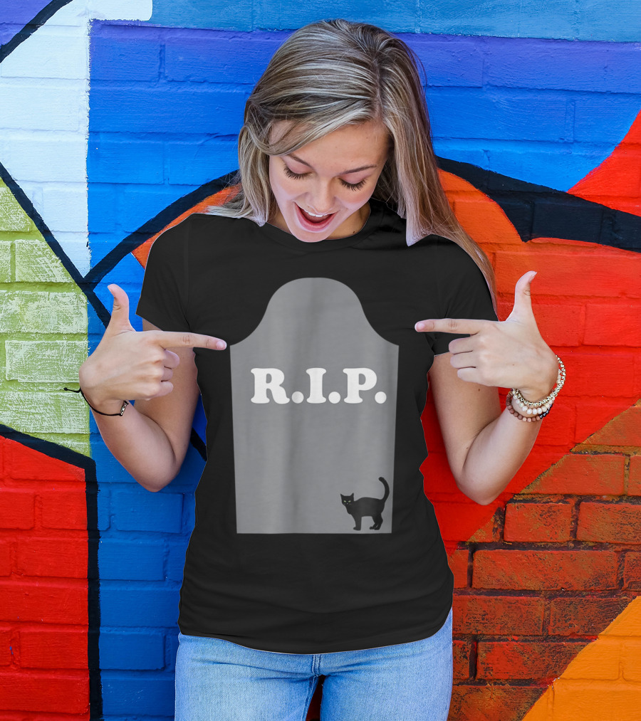 R.I.P. Grave Black Cat T-Shirt