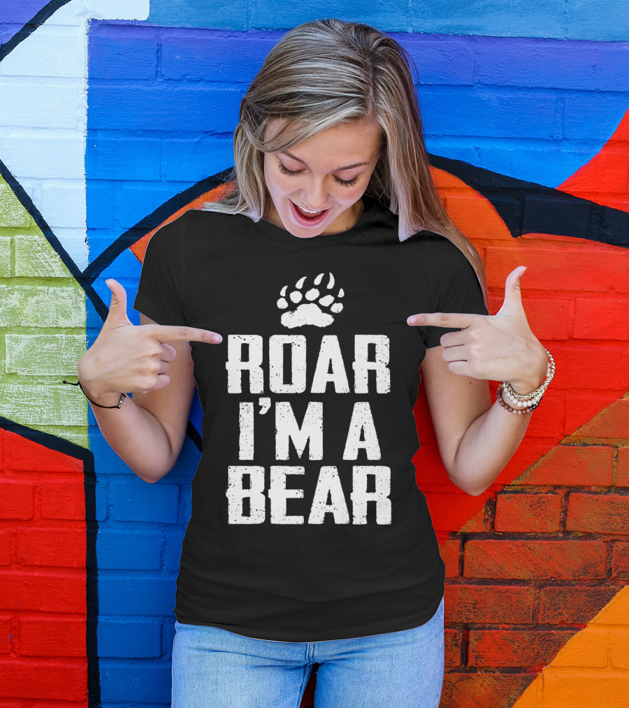 Roar I'm A Bear Paw Prints T-Shirt
