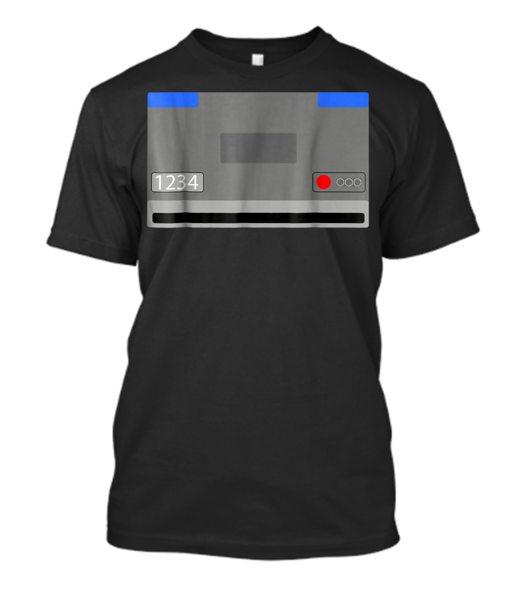 Robot Replacement Machine Code 1234 Panel With Red Button And Blue Accents T-Shirt