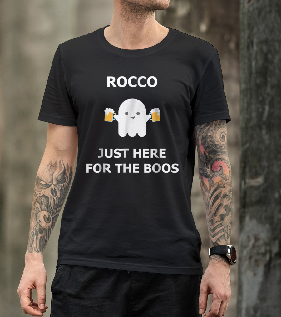 Rocco Just Here For The Boos Halloween Ghost With Beers T-Shirt