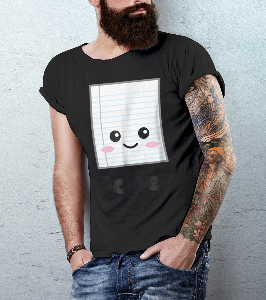 Rock Paper Scissors Cute Paper Halloween Group Matching T-Shirt
