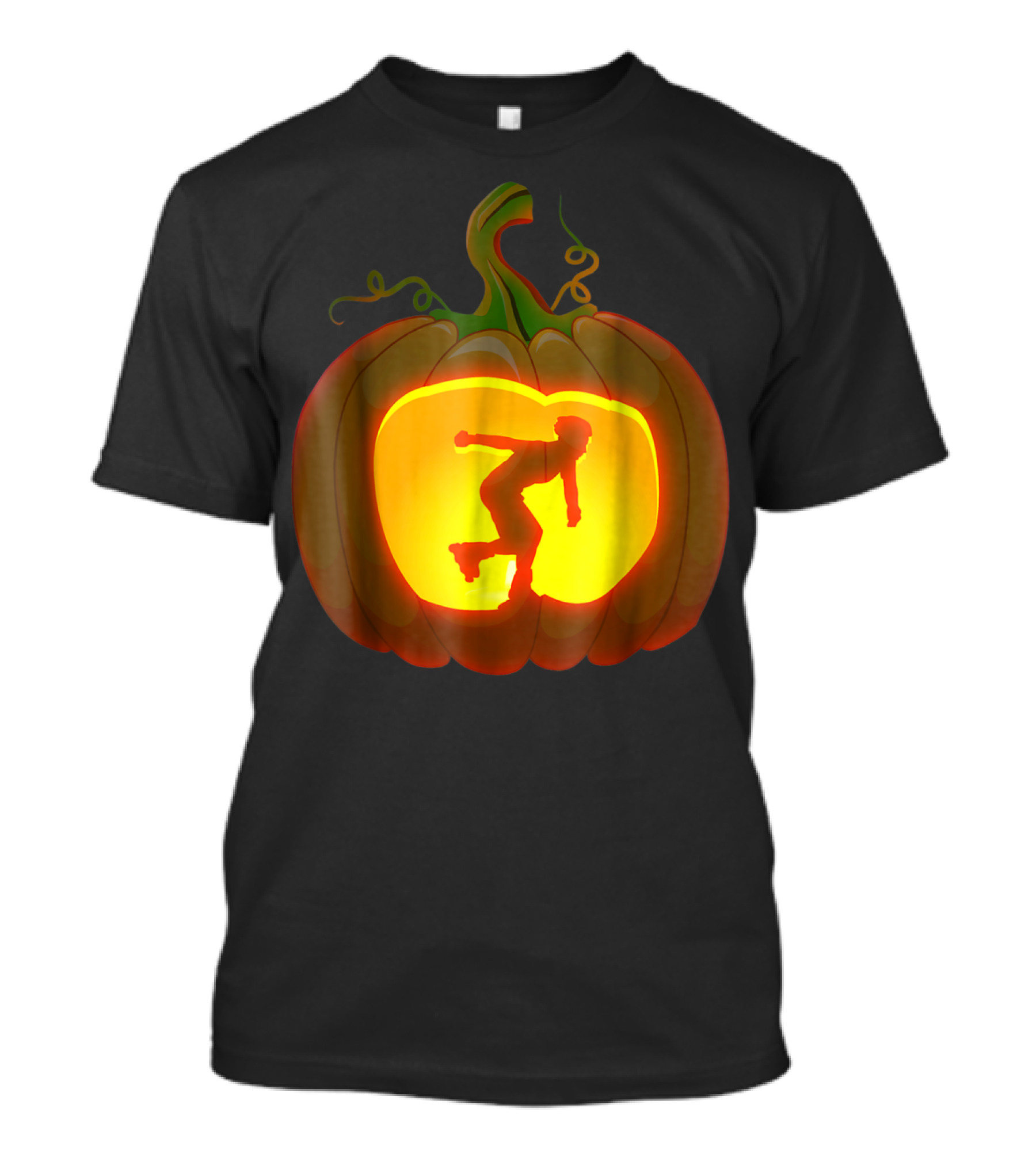 Jack-o'-Lantern With Roller Skater T-Shirt