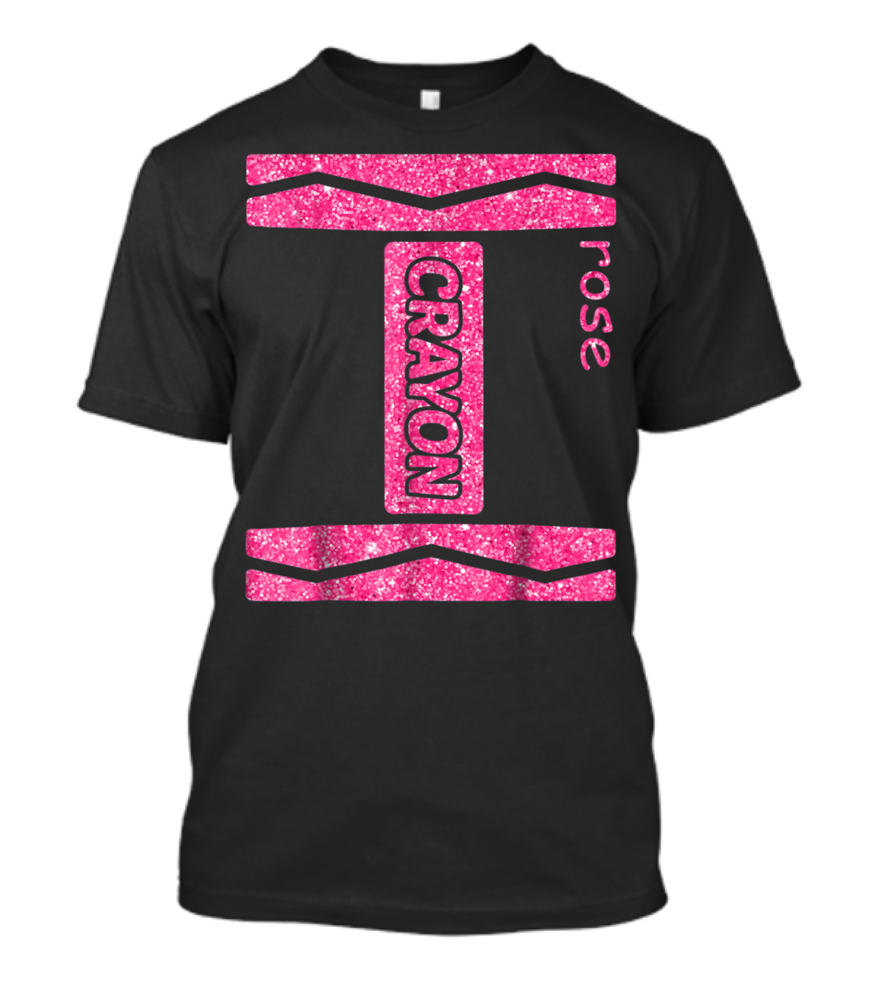 Rose Pink Crayon Halloween Couple Friend Group Costume T-Shirt