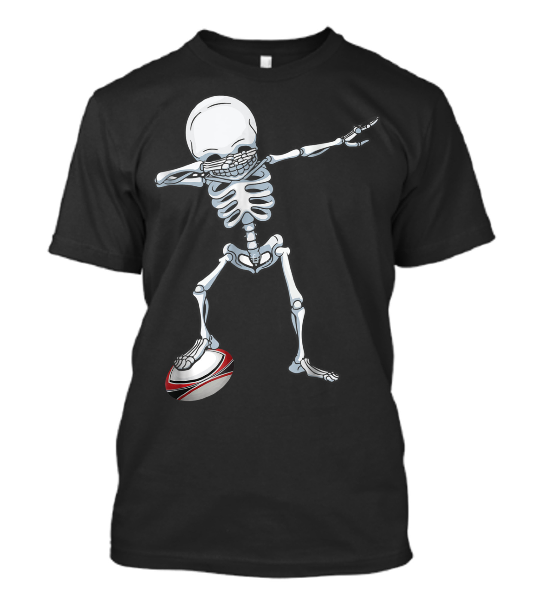 Rugby Funny Skeleton Dab With Rugby Ball T-Shirt