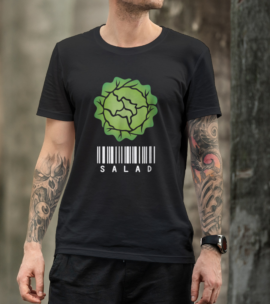 Salad Funny Lettuce Barcode Halloween Food Group T-Shirt