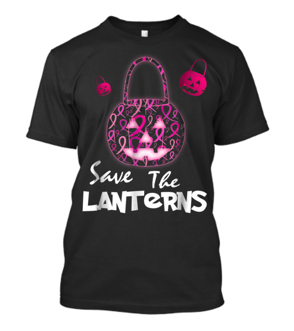 Save The Lanterns Pink Ribbon Breast Cancer Awareness Pumpkin T-Shirt
