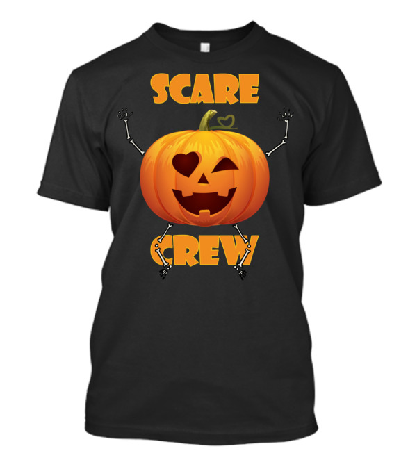 Scare Crew Pumpkin Heart-Eyed Skeleton Arms T-Shirt