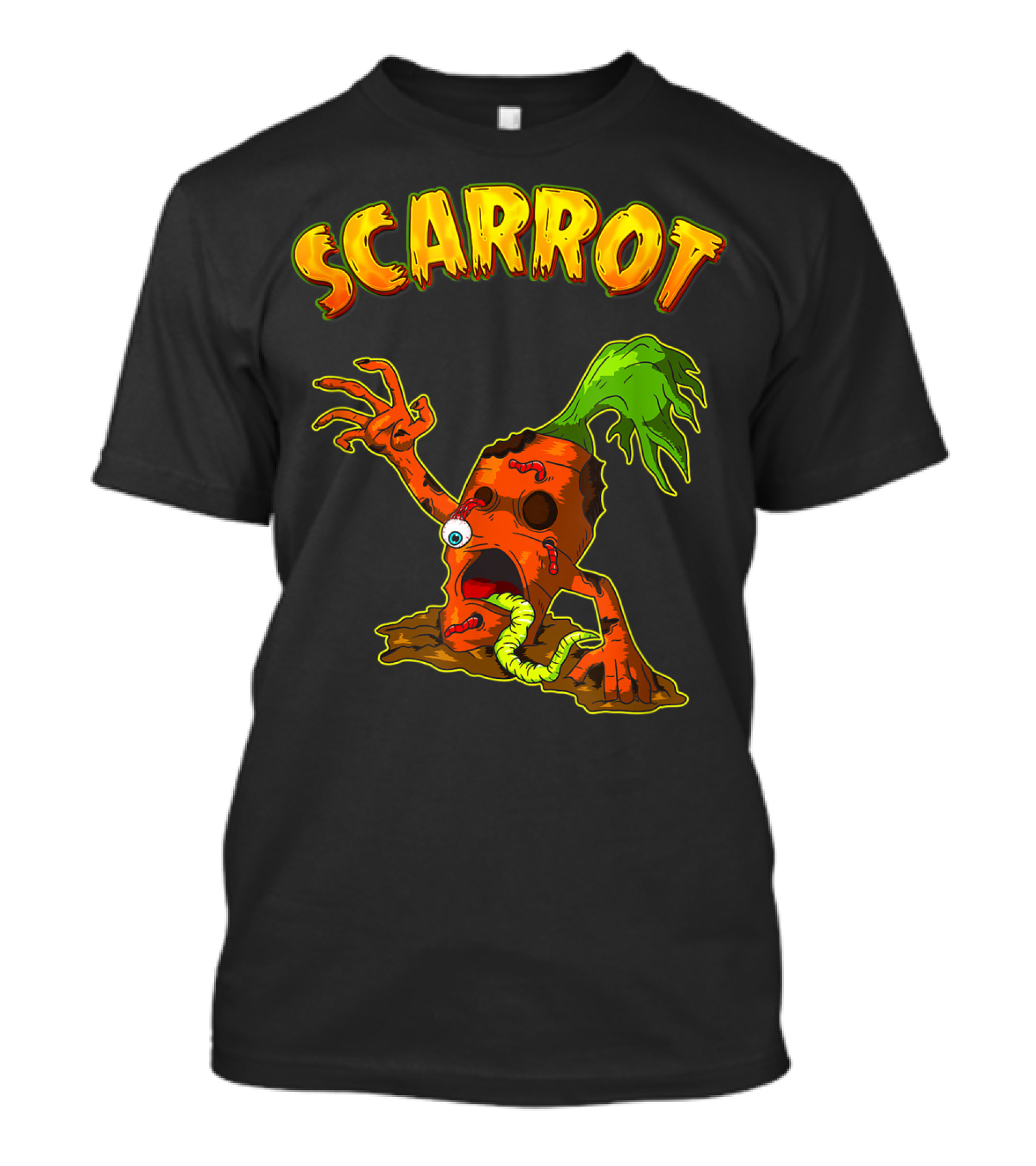 Scarrot The Creepy Carrot Zombie Monster With Worms And Eyeball T-Shirt