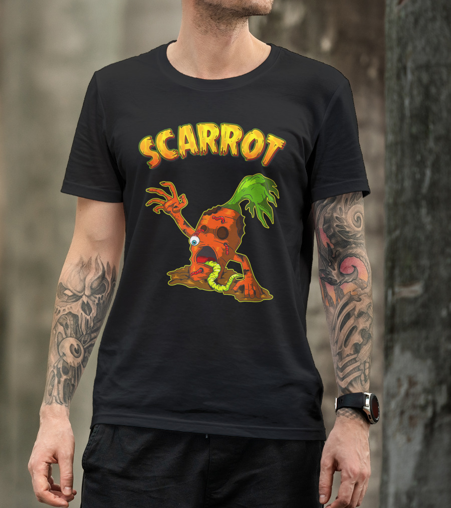 Scarrot The Creepy Carrot Zombie Monster With Worms And Eyeball T-Shirt