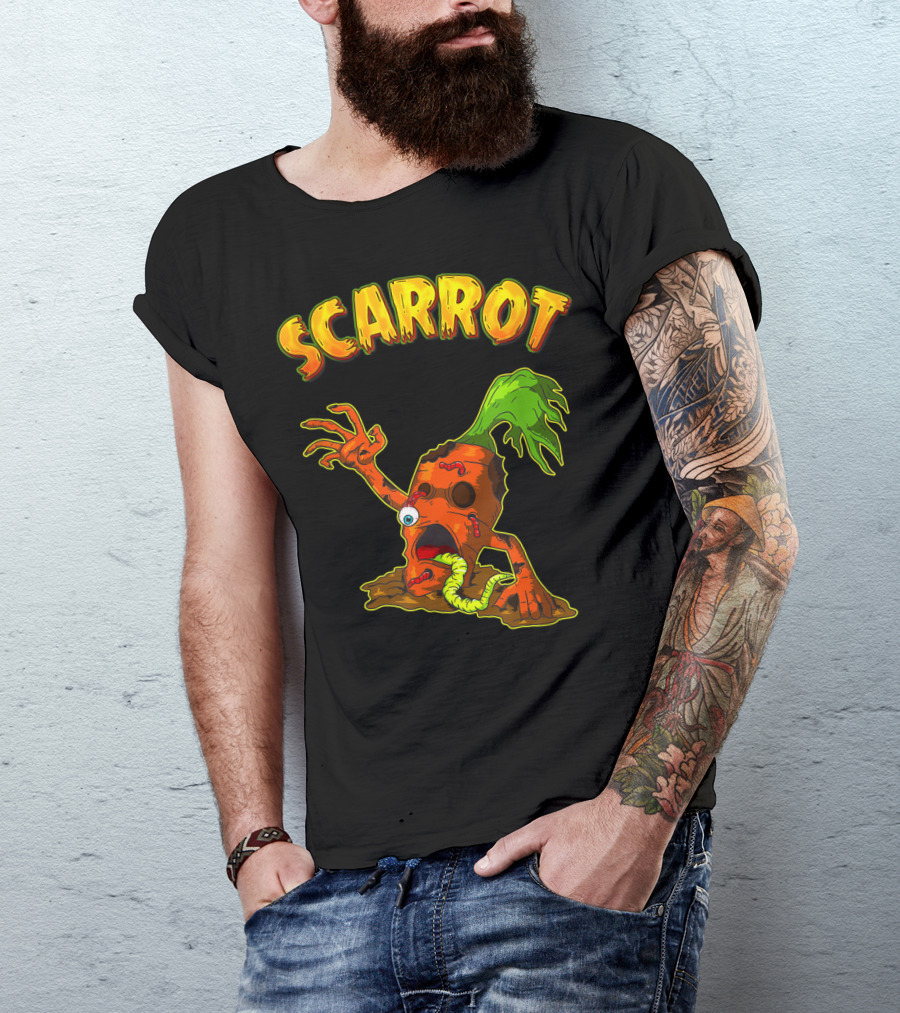Scarrot The Creepy Carrot Zombie Monster With Worms And Eyeball T-Shirt