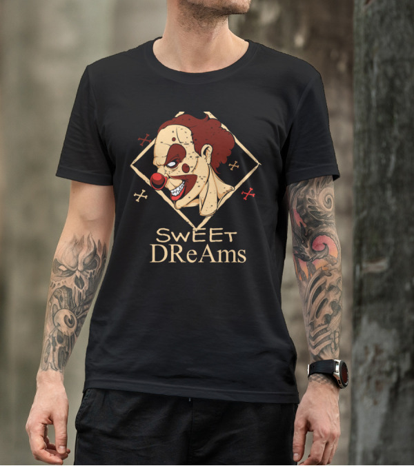 Scary Clown Sweet Dreams Creepy Face Horror T-Shirt