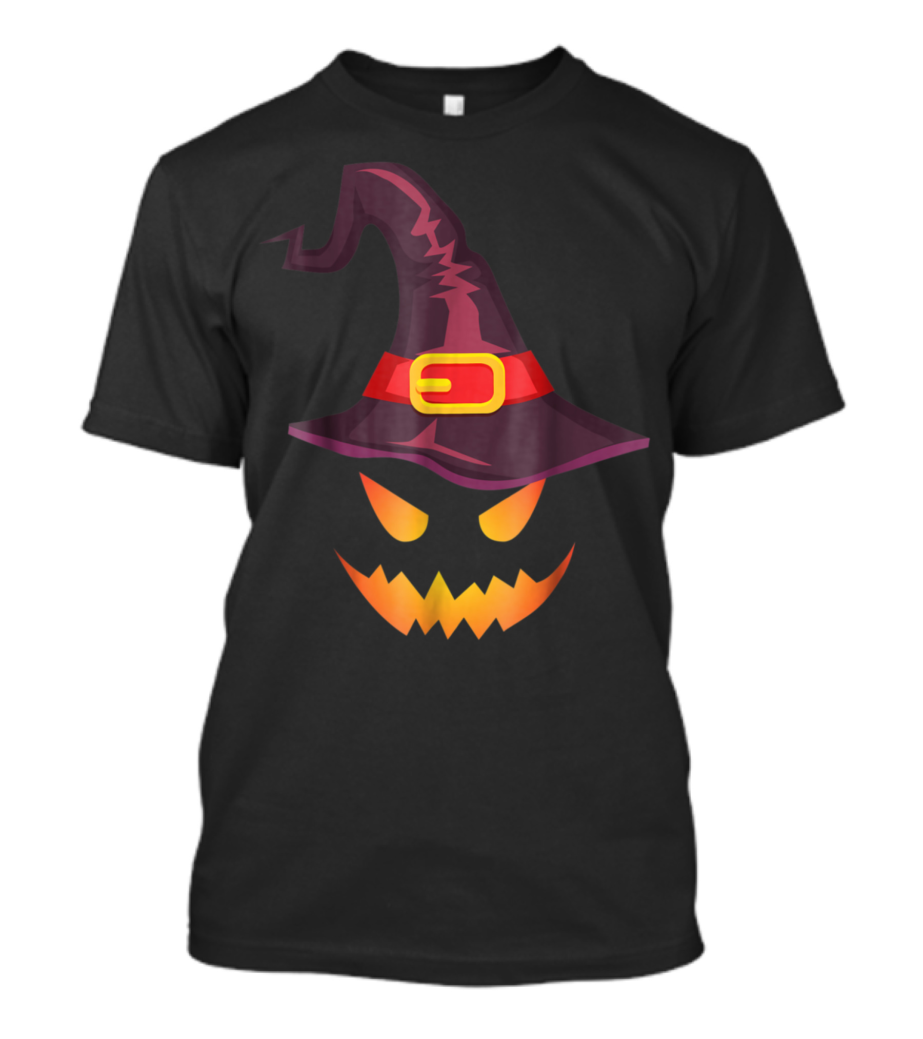 Spooky Pumpkin Face With Witch Hat And Scary Eyes T-Shirt