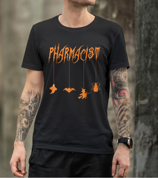 Pharmacist Halloween Ghost Bat Witch Spider T-Shirt