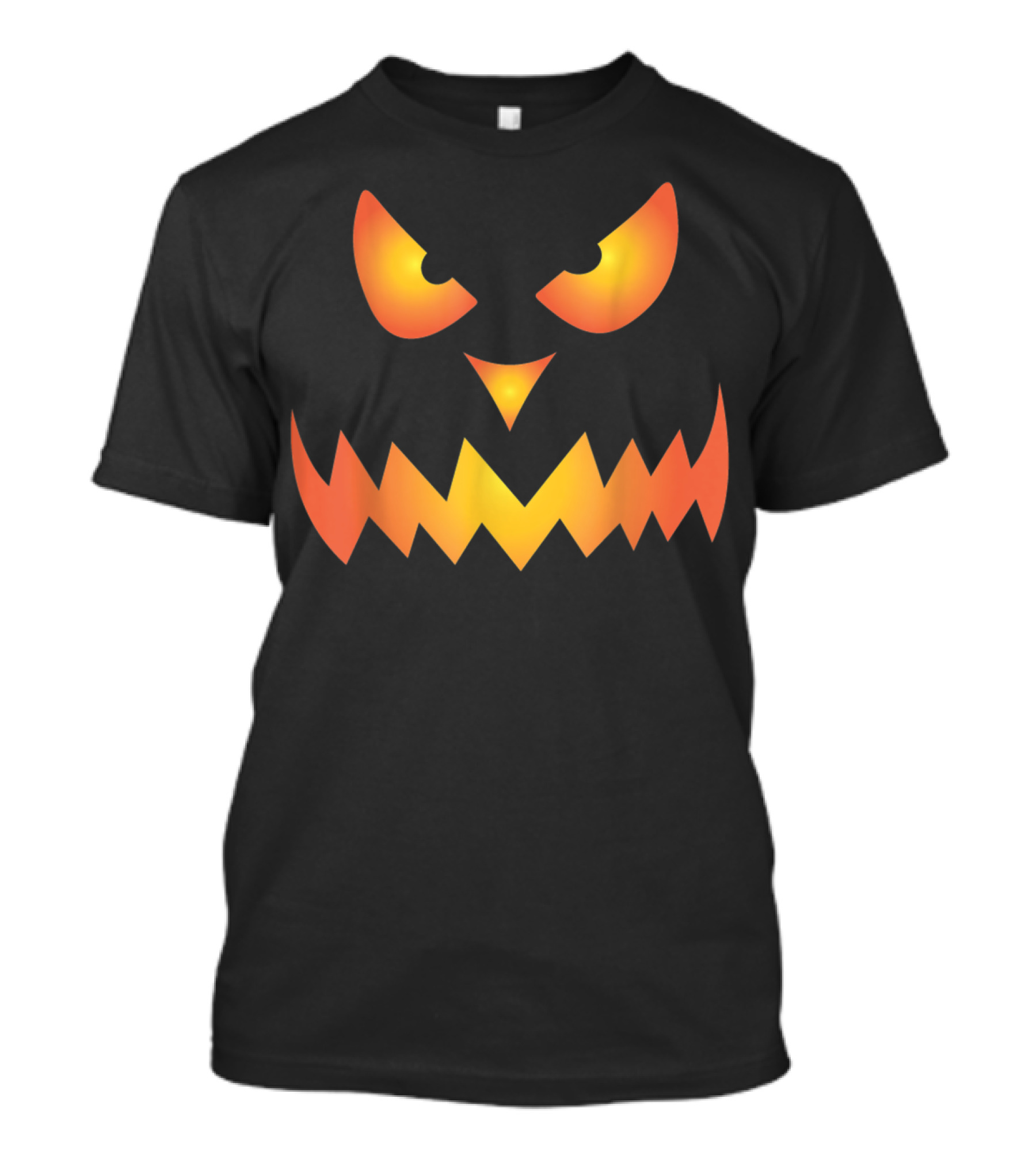 Scary Pumpkin Face Halloween Costume Evil Grin Orange T-Shirt