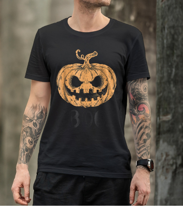Boo Scary Pumpkin Halloween October 31st Holiday T-Shirt