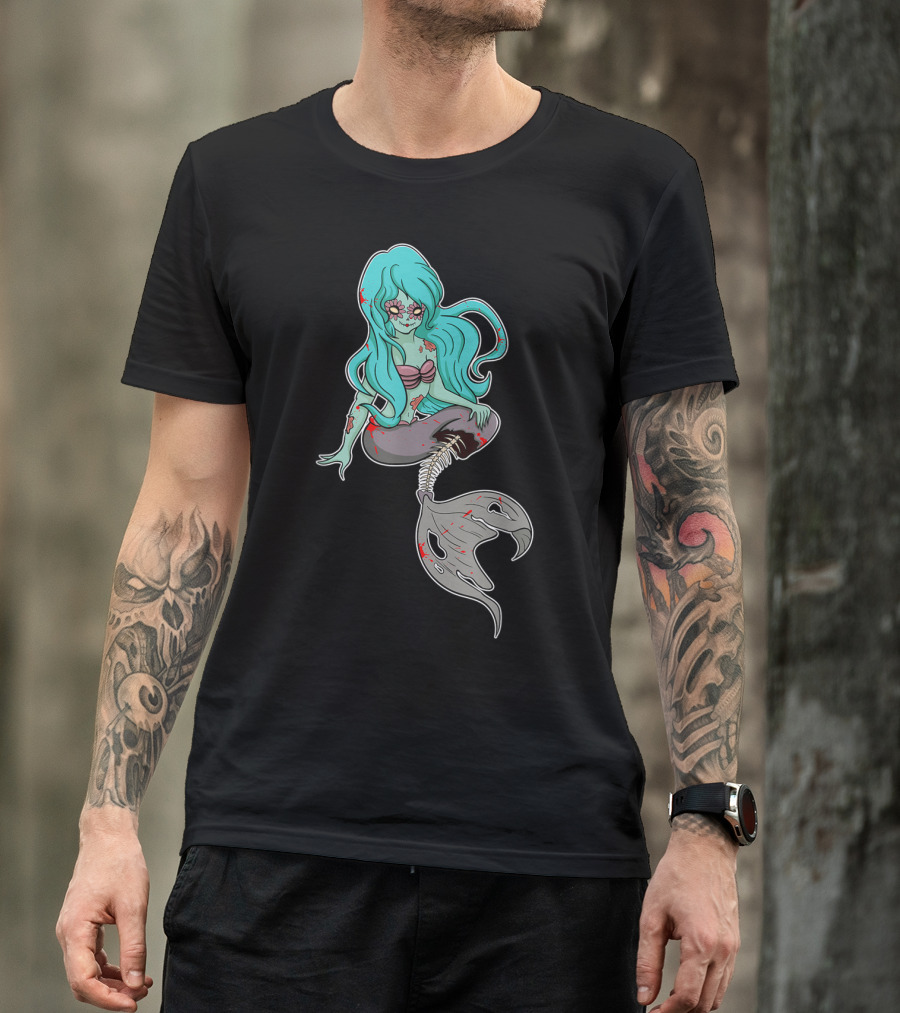 Scary Halloween Zombie Mermaid Murmmy T-Shirt