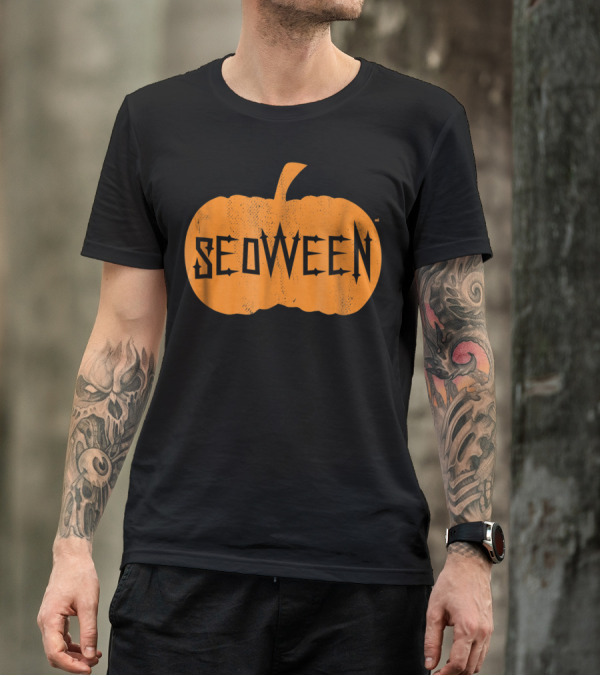 Seoween Halloween Pumpkin Wordplay SEO T-Shirt