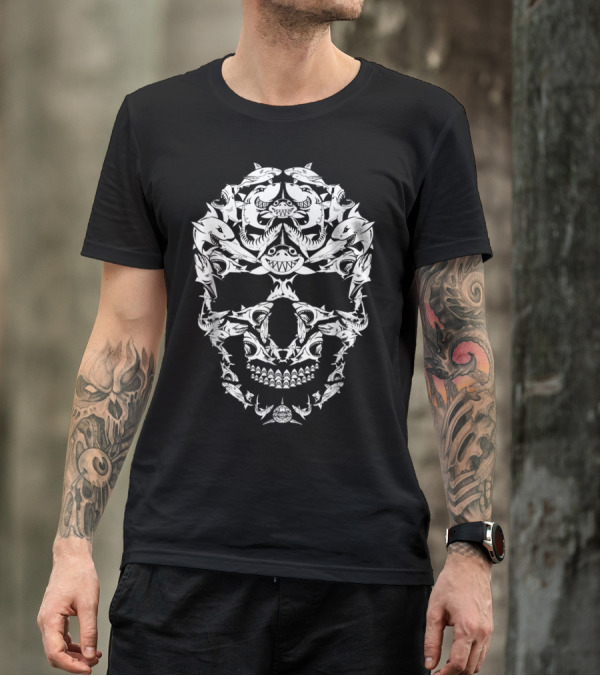 Shark Skull Skeleton T-Shirt