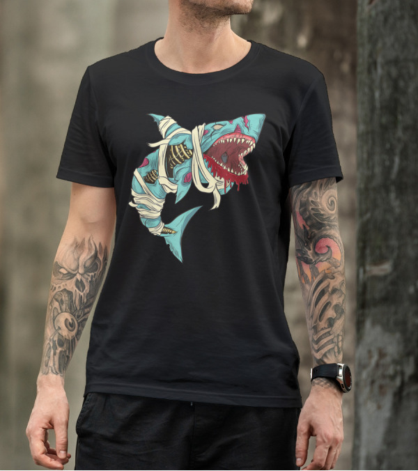 Halloween Jawsome Shark Zombie T-Shirt