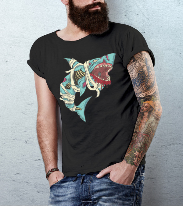 Halloween Jawsome Shark Zombie T-Shirt