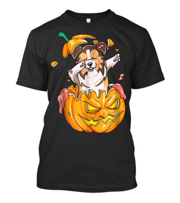 Sheltie Dabbing Halloween Funny Pumpkin Jack-O'-Lantern Dab T-Shirt