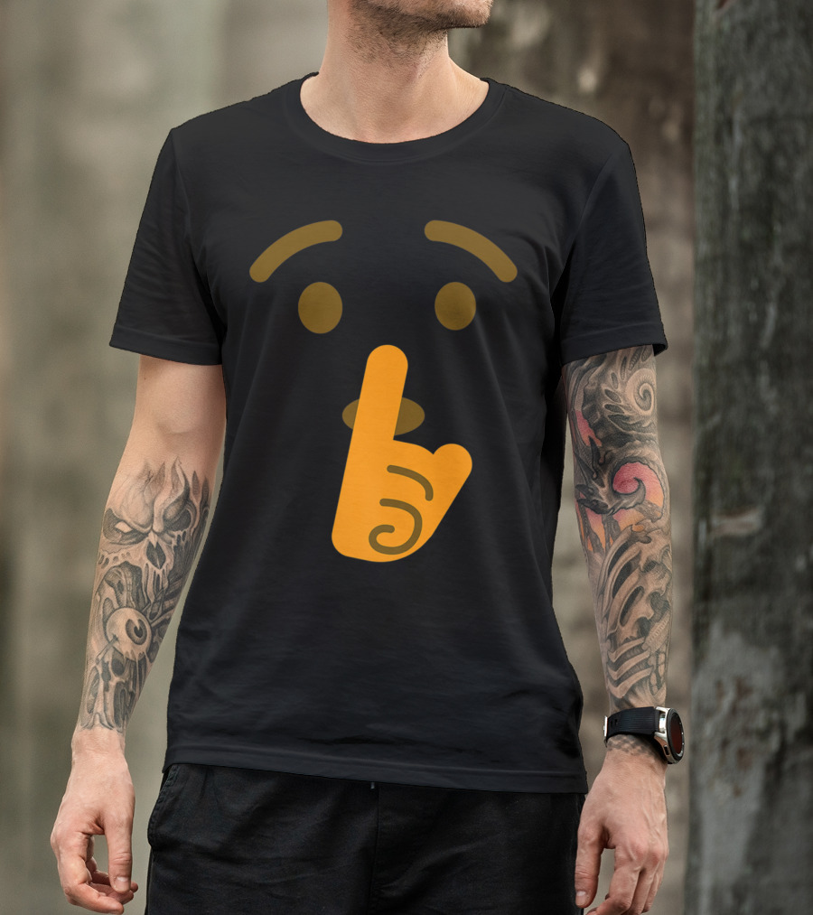 Shushing Face Emoji Quiet Gesture T-Shirt
