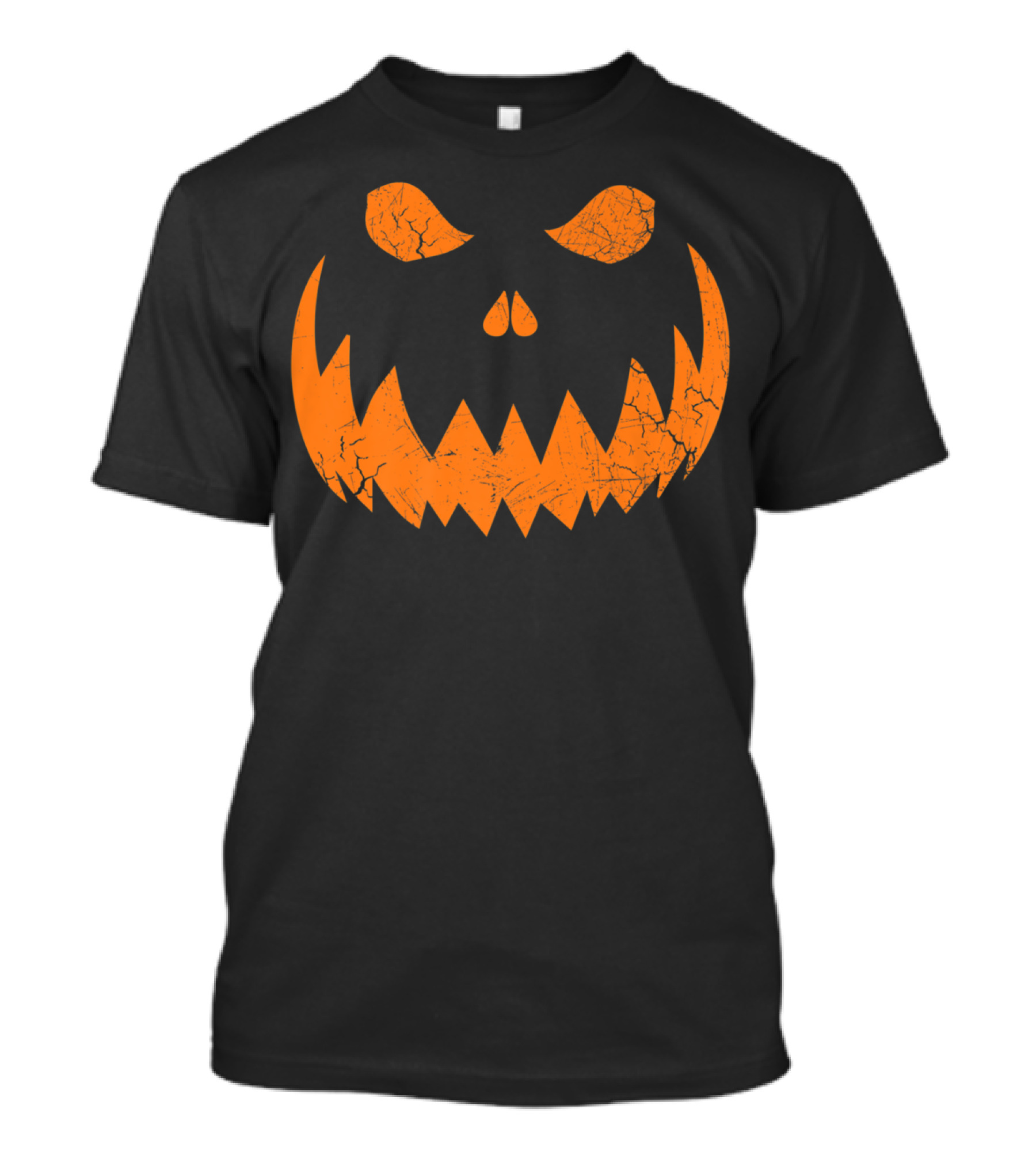 Sinister Distressed Scary Halloween Jack O Lantern Face T-Shirt
