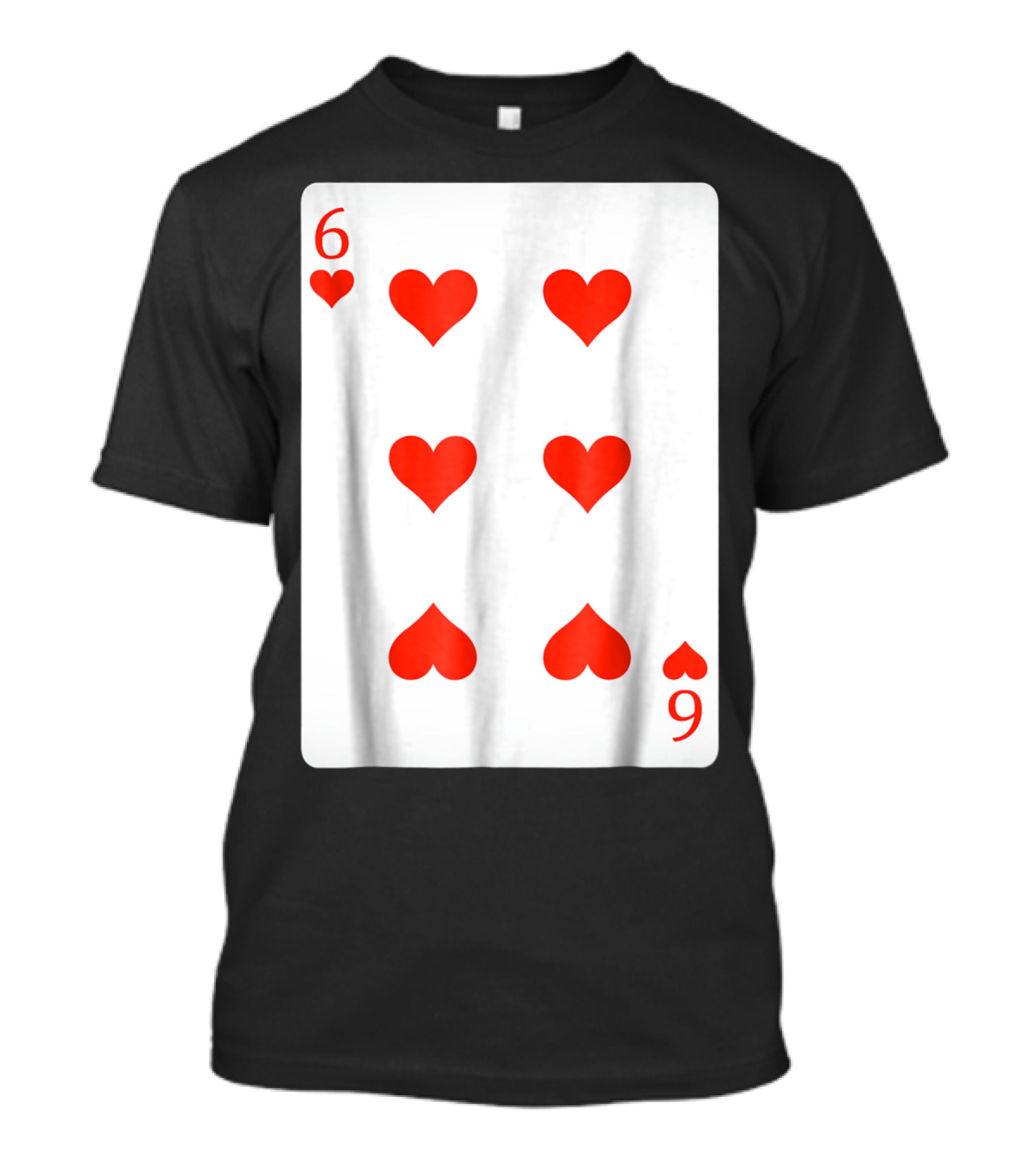 Six Of Hearts Playing Card Costume Poker T-Shirt