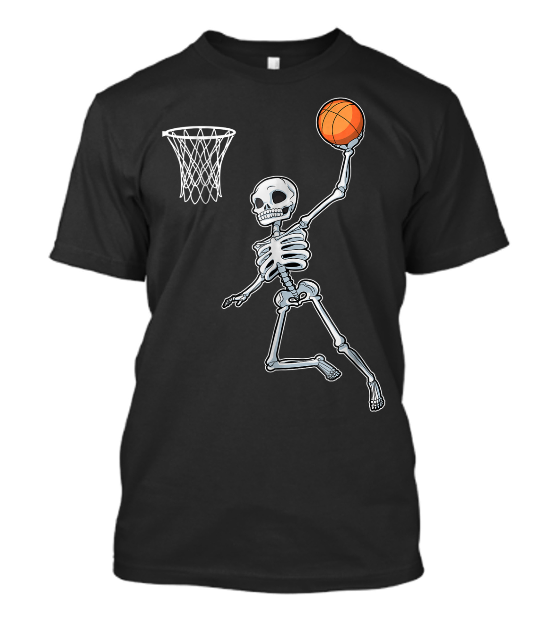 Skeleton Basketball Dunk Halloween Slam T-Shirt