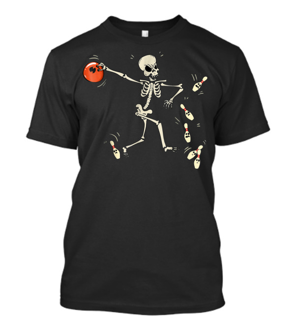 Skeleton Bowling With Halloween Pumpkin Ball T-Shirt
