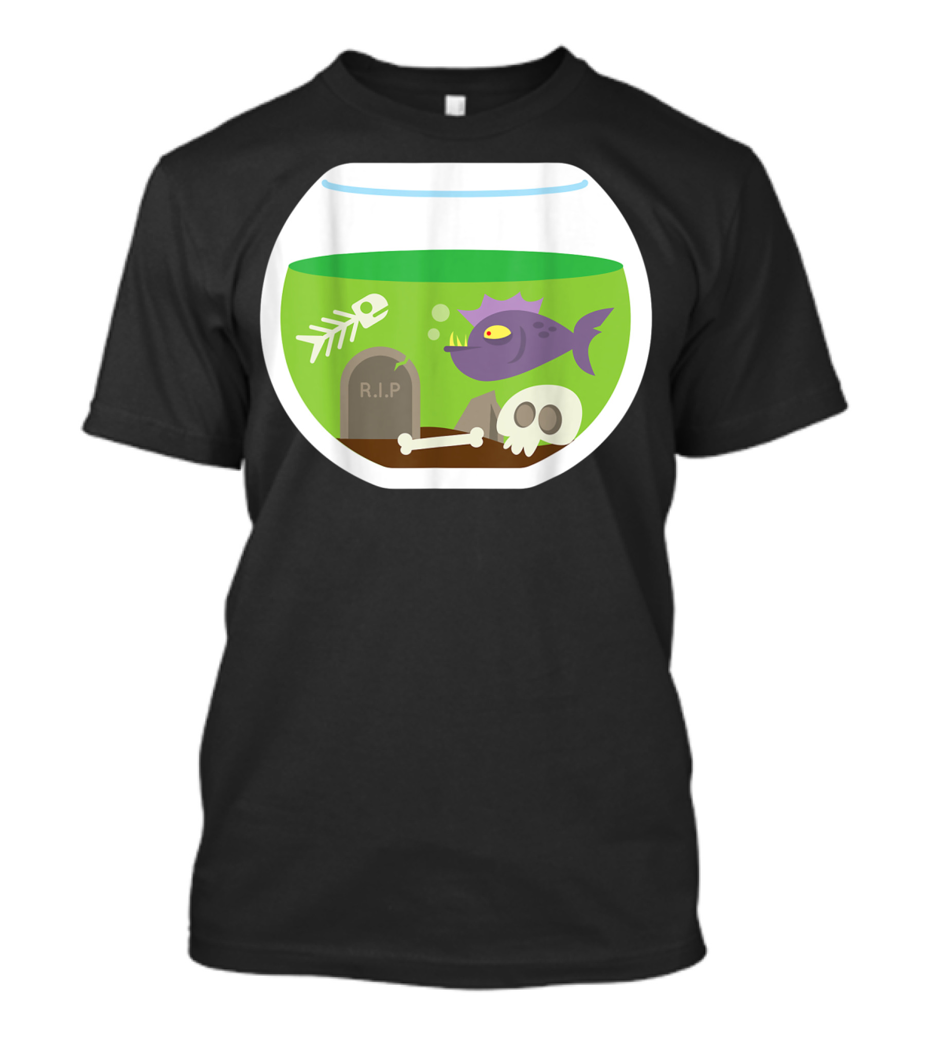 Pregnant Skeleton Fishbowl Halloween RIP T-Shirt
