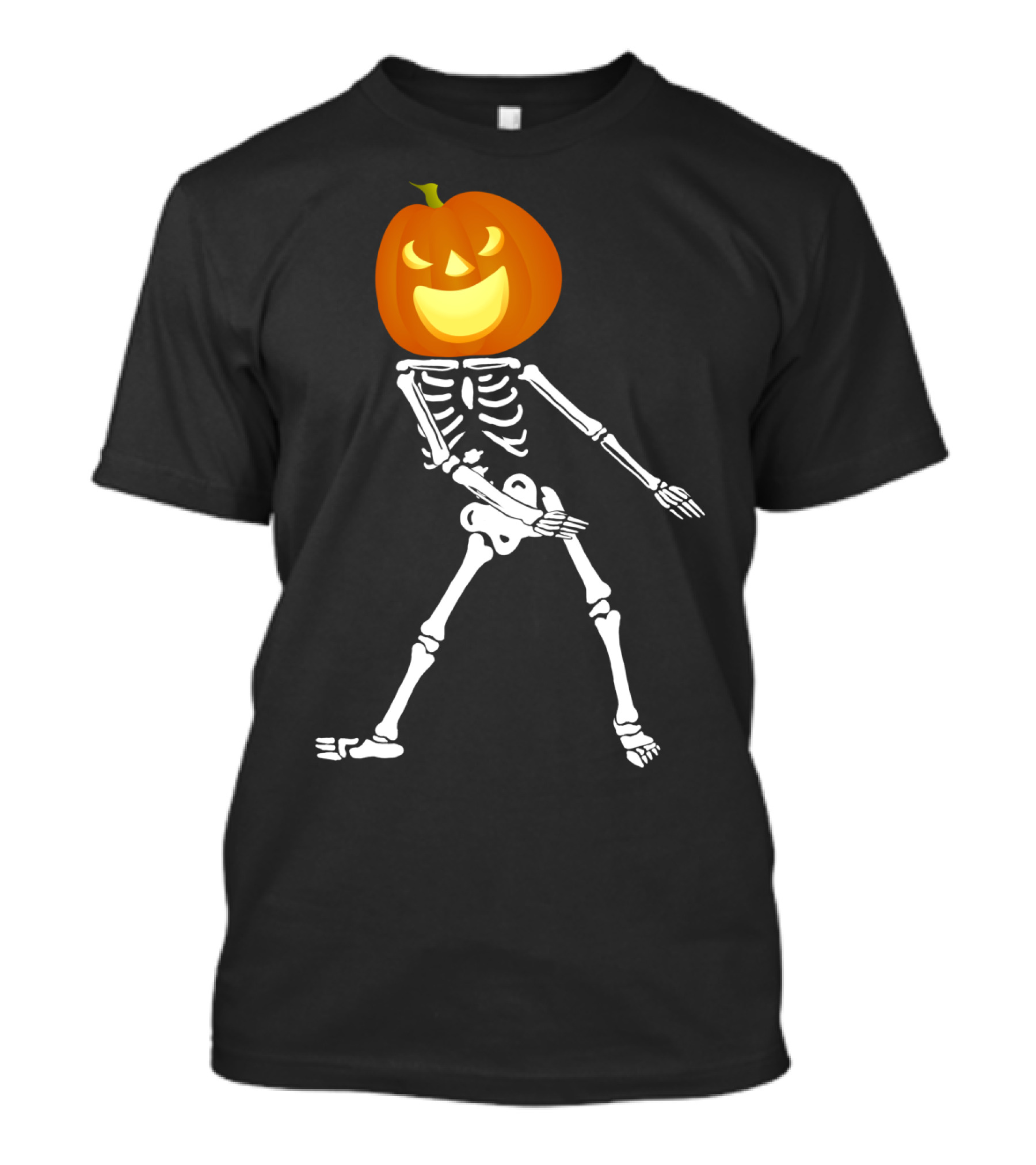 Skeleton Floss Dance Halloween Pumpkin Head Skeleton T-Shirt