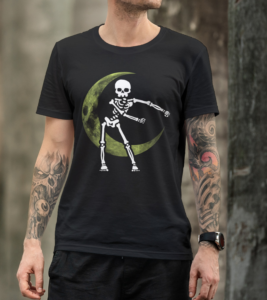 Skeleton Floss Dance Moon Crescent T-Shirt