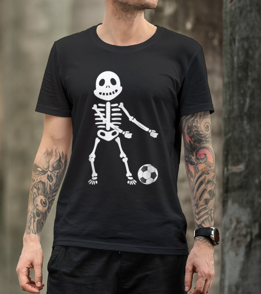 Skeleton Floss Dance With Soccer Ball T-Shirt