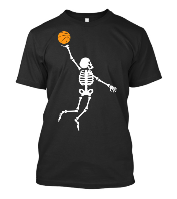 Skeleton Halloween Basketball Dunking Skull Sport T-Shirt