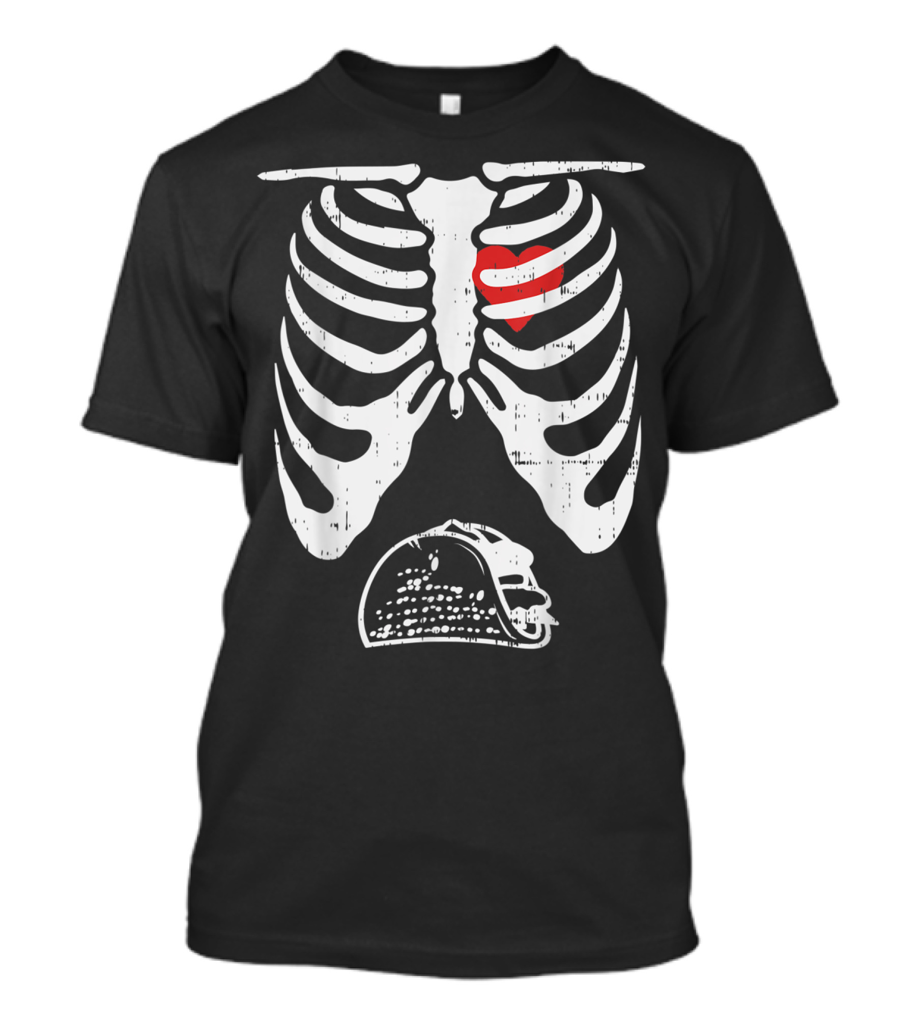 Skeleton Pregnancy Taco Mexican Baby Shower Heart Ribcage T-Shirt