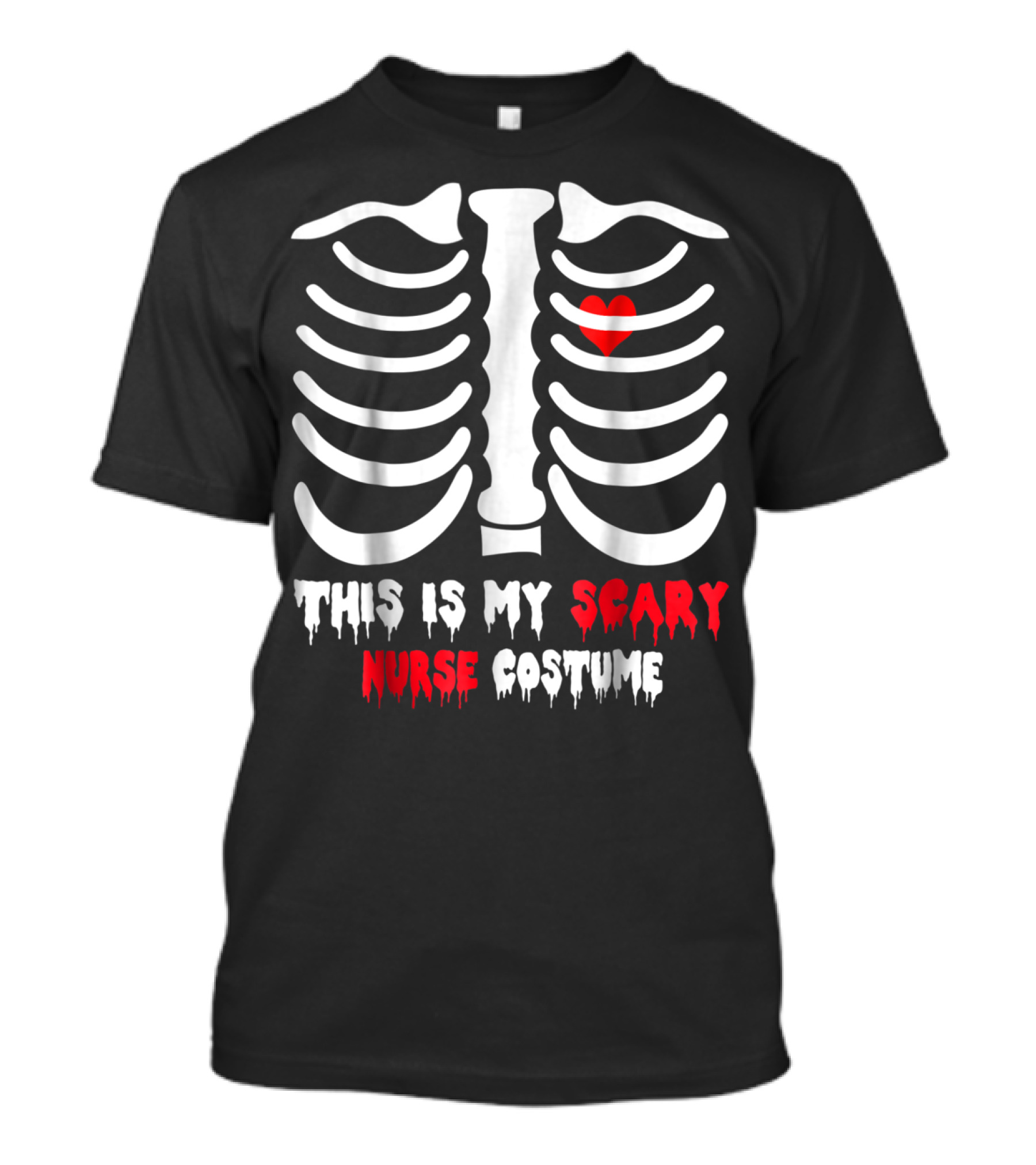 This Is My Scary Nurse Costume Skeleton Rib T-Shirt