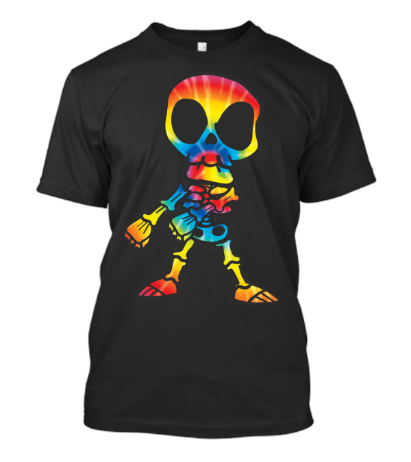 Skeleton Skull Flossing Move Halloween Tie Dye T-Shirt