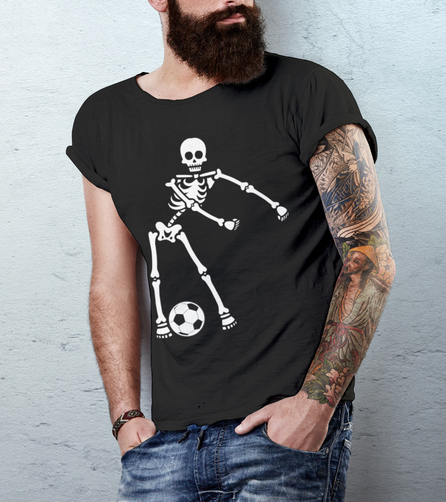 Skeleton Floss Dance Soccer Halloween T-Shirt