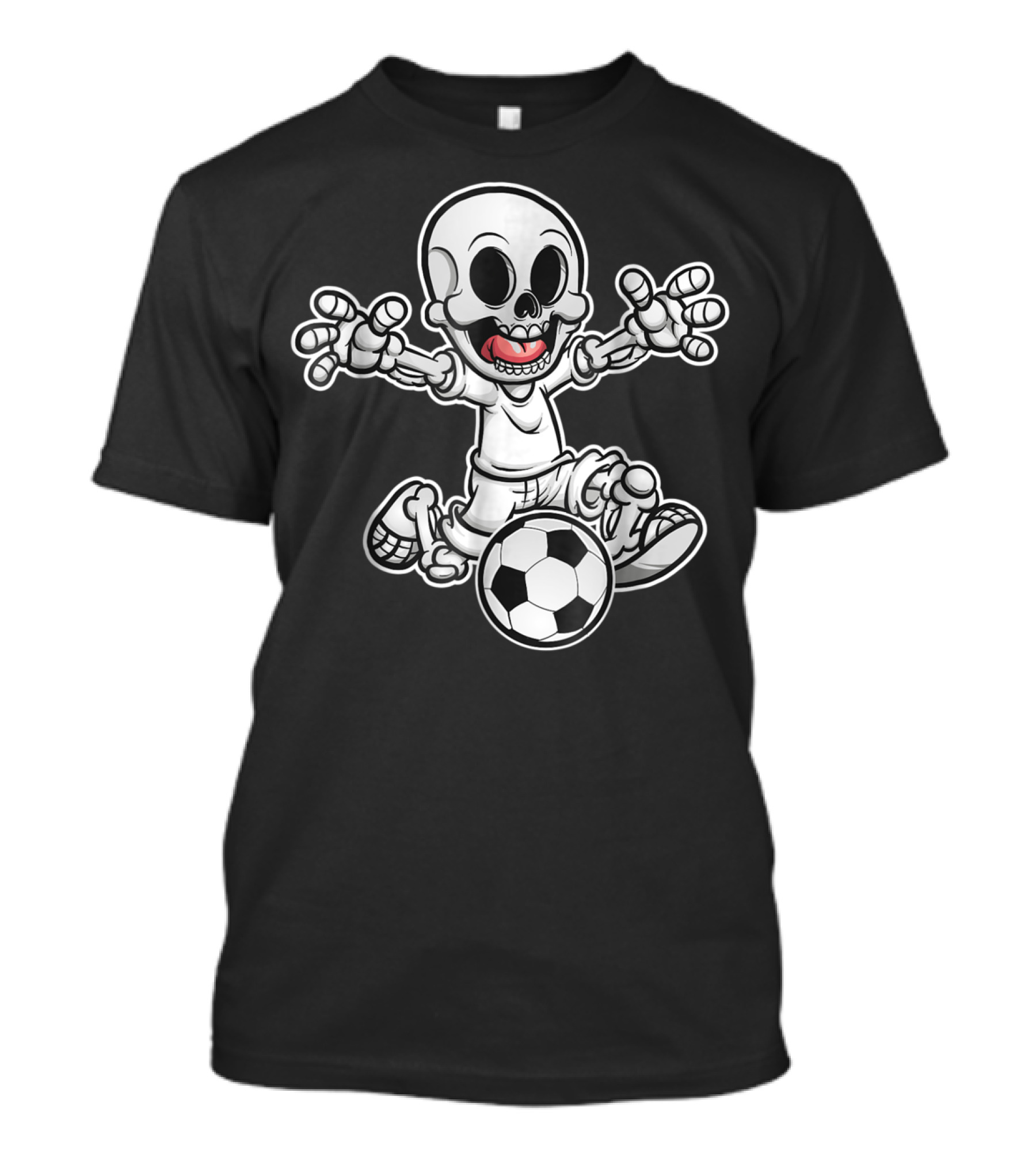 Skeleton Soccer Halloween Funny Sports Animated Kick T-Shirt