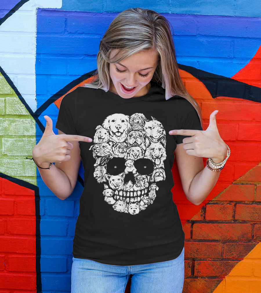Skull Made Of Dog Faces T-Shirt