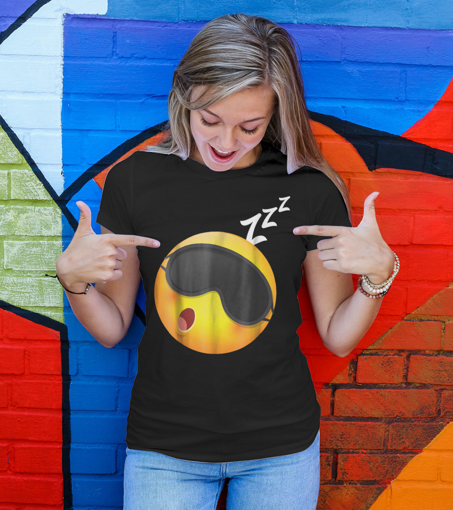 Sleeping Zzz Emoji Face Halloween Fun Emoji Sleep Mask T-Shirt