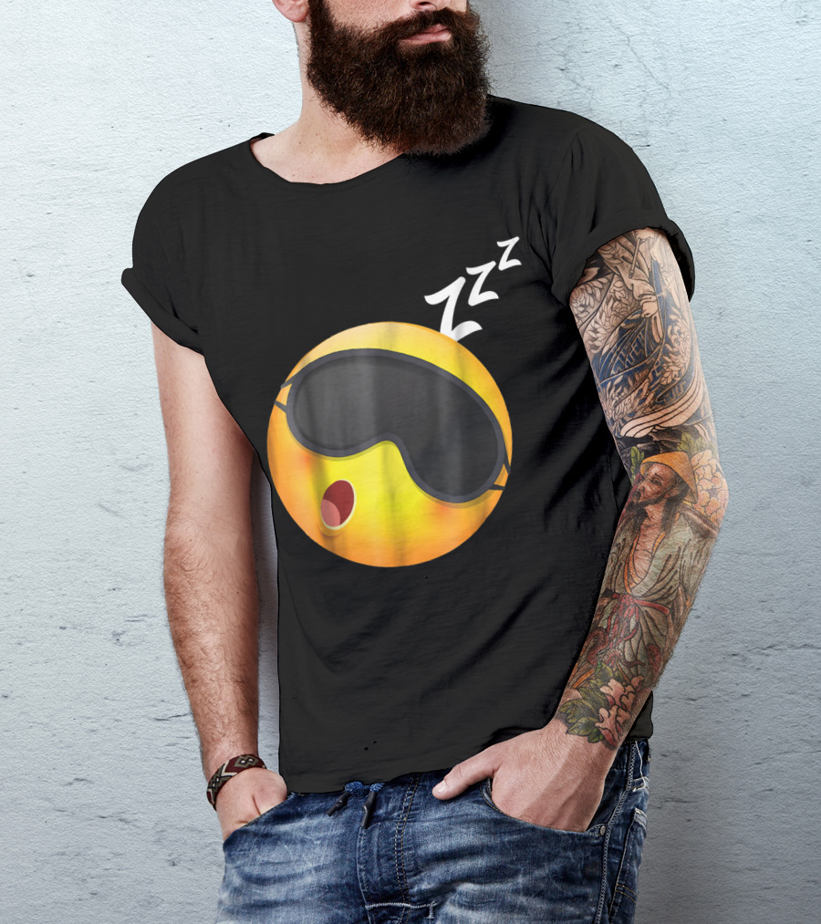 Sleeping Zzz Emoji Face Halloween Fun Emoji Sleep Mask T-Shirt