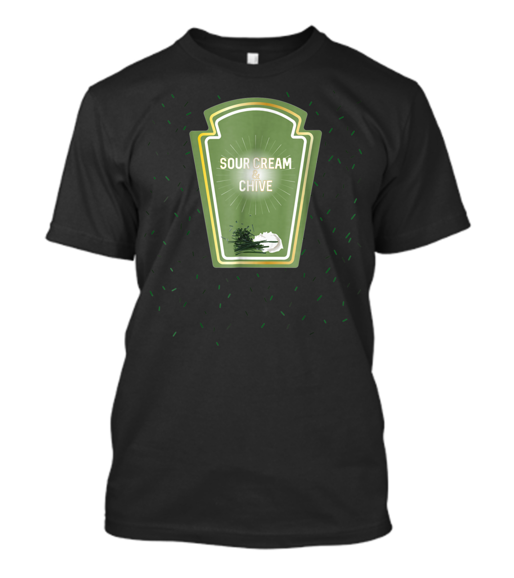 Sour Cream And Chive Packet Icon With Green And Chive Accents T-Shirt