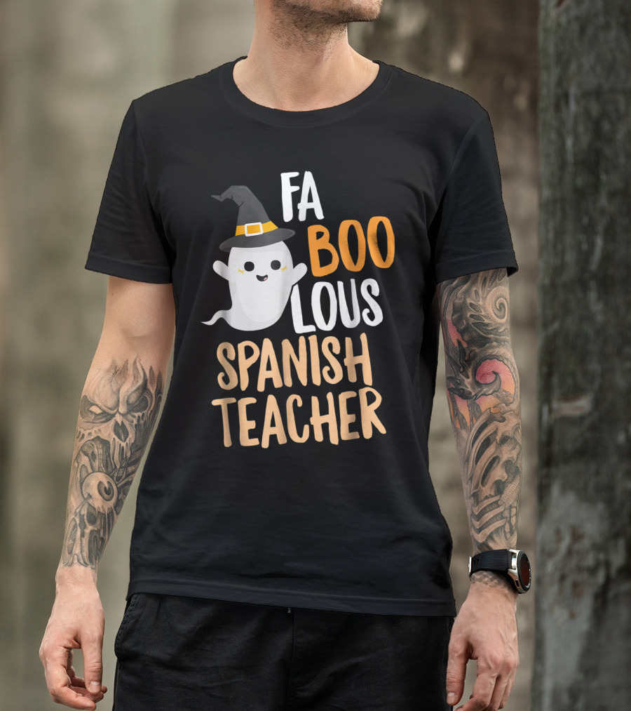 FaBOOlous Spanish Teacher Halloween Ghost T-Shirt