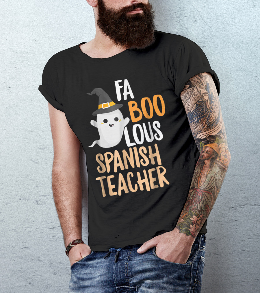 FaBOOlous Spanish Teacher Halloween Ghost T-Shirt