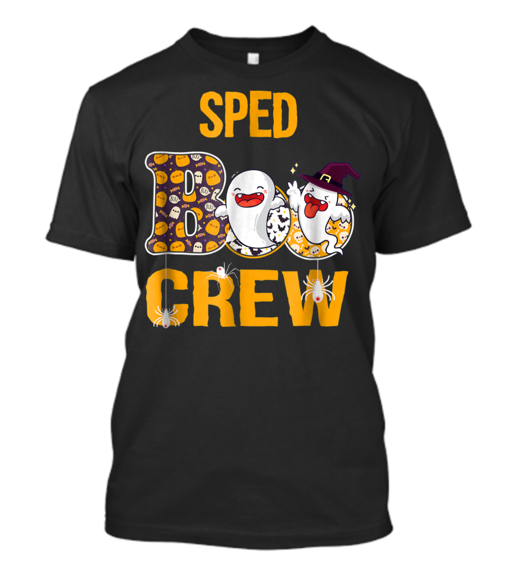 Sped Boo Crew Teacher Ghosts And Spiders Halloween T-Shirt