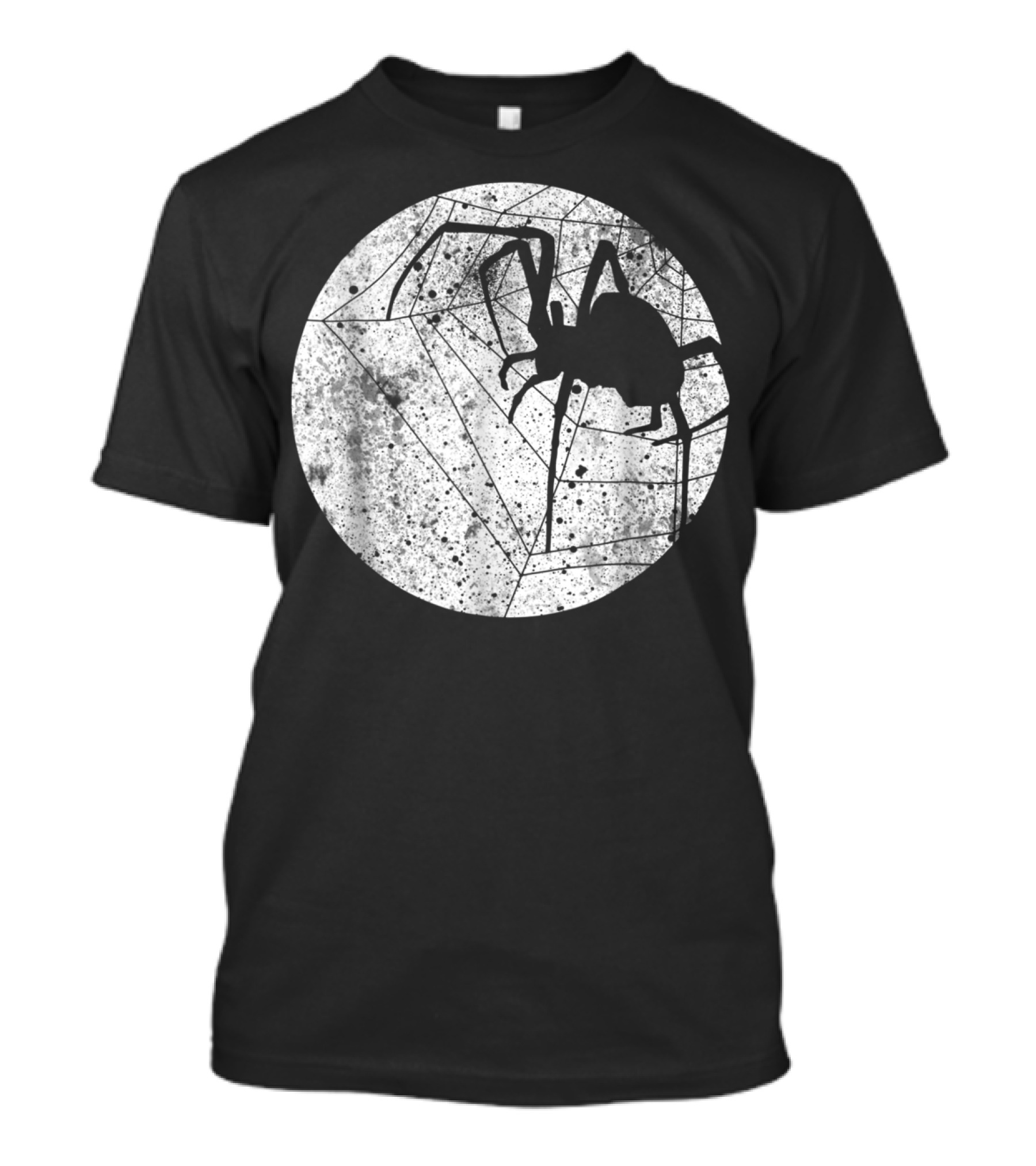 Spider Web In Moon With Black Silhouette Of Spider T-Shirt