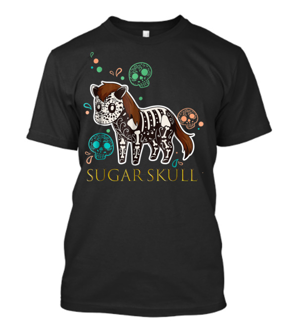Sugar Skull Mini Horse With Colorful Skulls T-Shirt